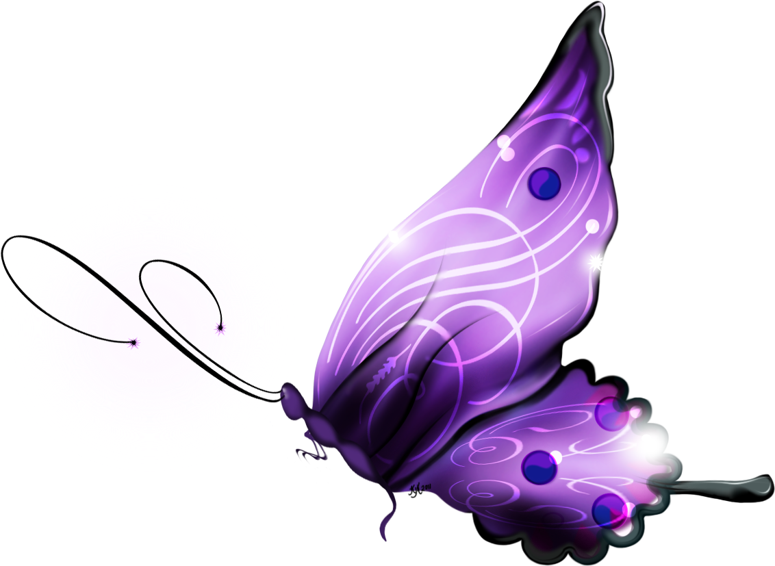 Mystical Purple Butterfly PNG
