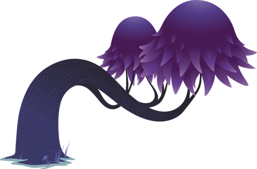 Mystical_ Purple_ Fungi_ Illustration PNG