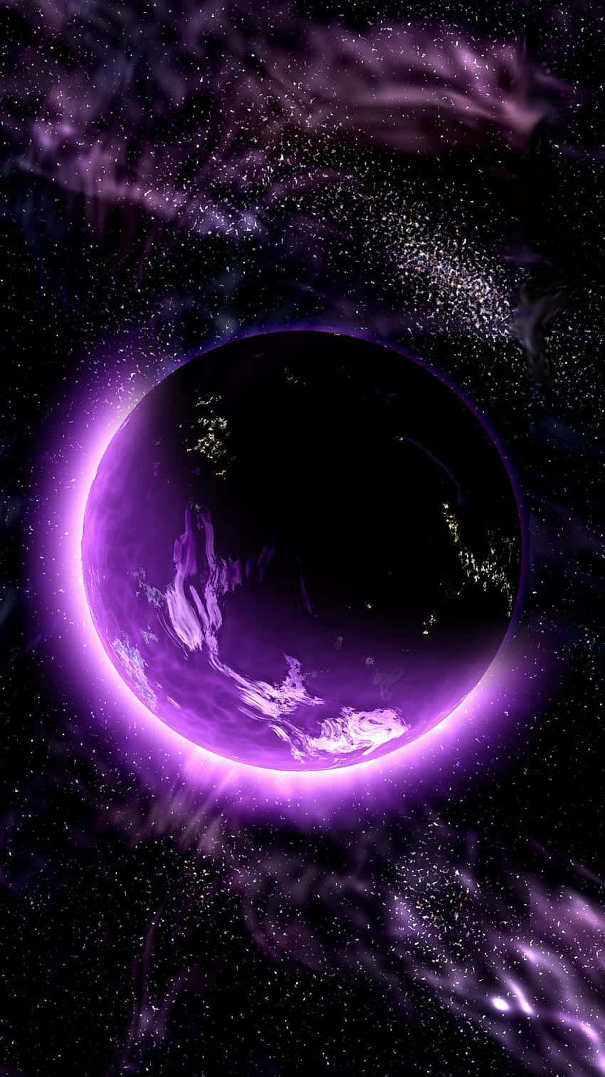 Mystical_ Purple_ Planet_ Nebula Wallpaper