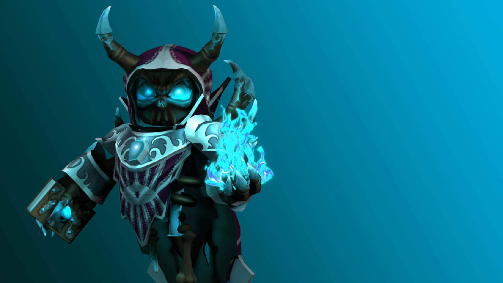 Mystical_ Roblox_ Character_with_ Blue_ Flame Wallpaper