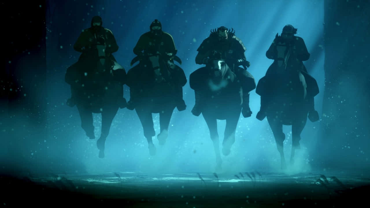 Mystical_ Samurai_ Charge_ Underwater Wallpaper