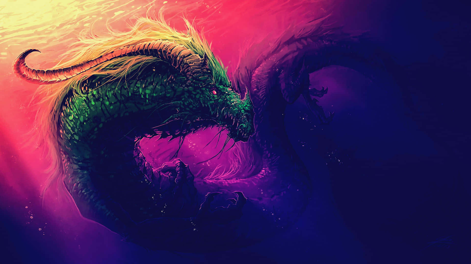 Mystical Sea Dragon Artwork Wallpaper