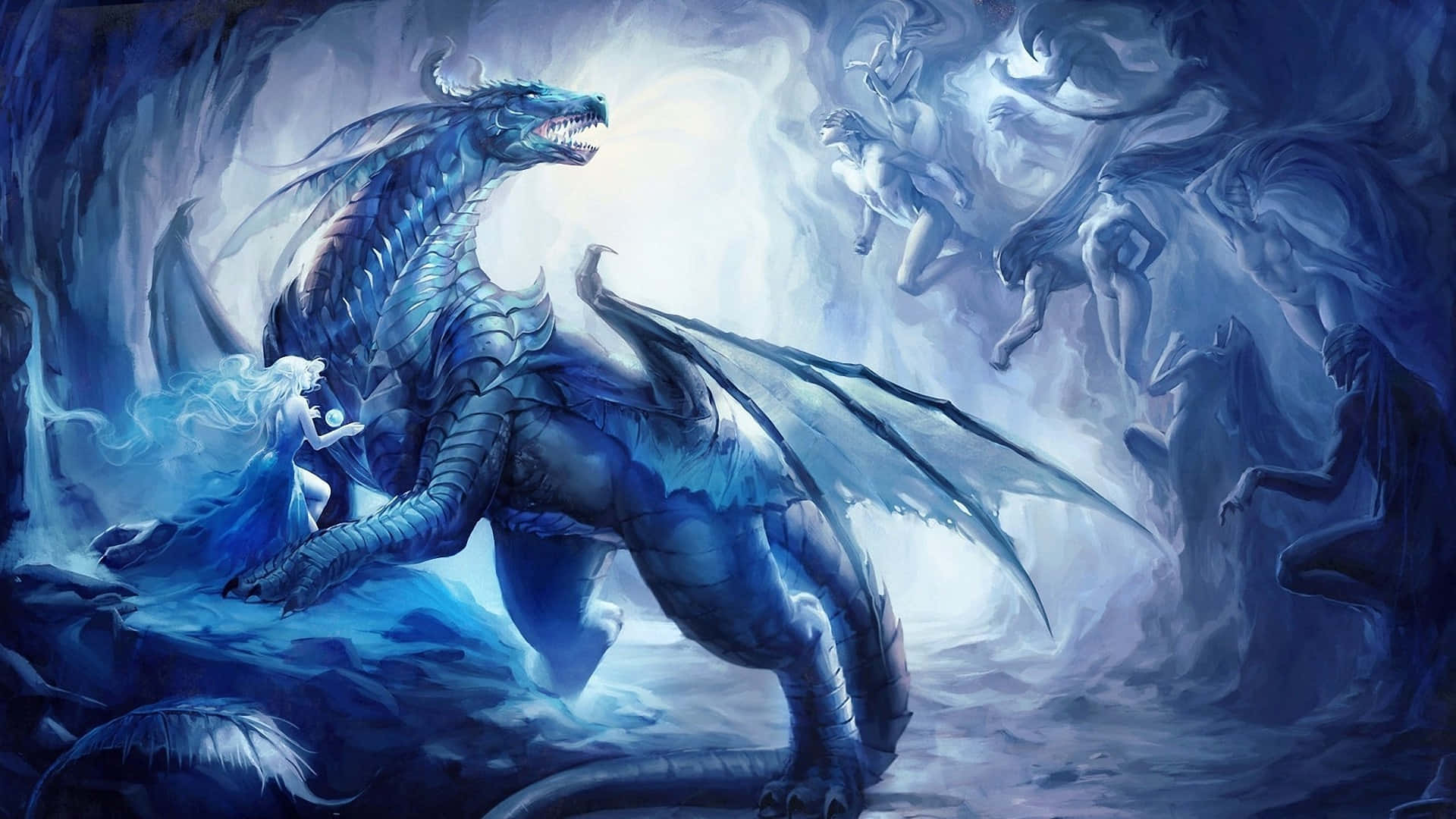 Mystical Sea Dragon Fantasy Art Wallpaper