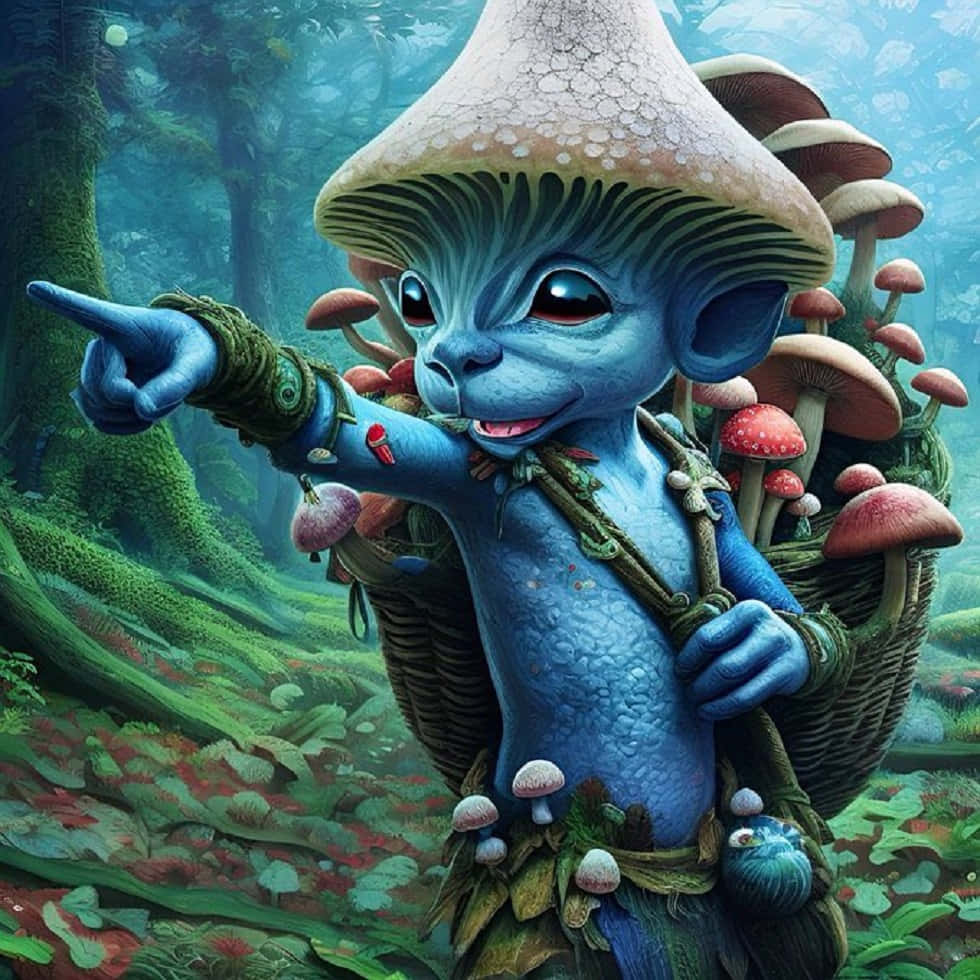 Mystical_ Smurf_ Creature_ Forest Wallpaper