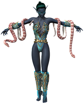 Mystical_ Snake_ Woman_ Character PNG