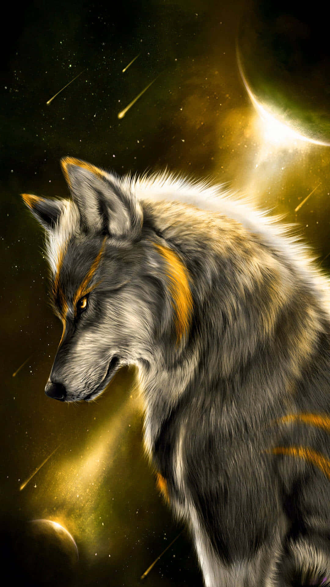 Mystical_ Space_ Wolf_ Art Wallpaper