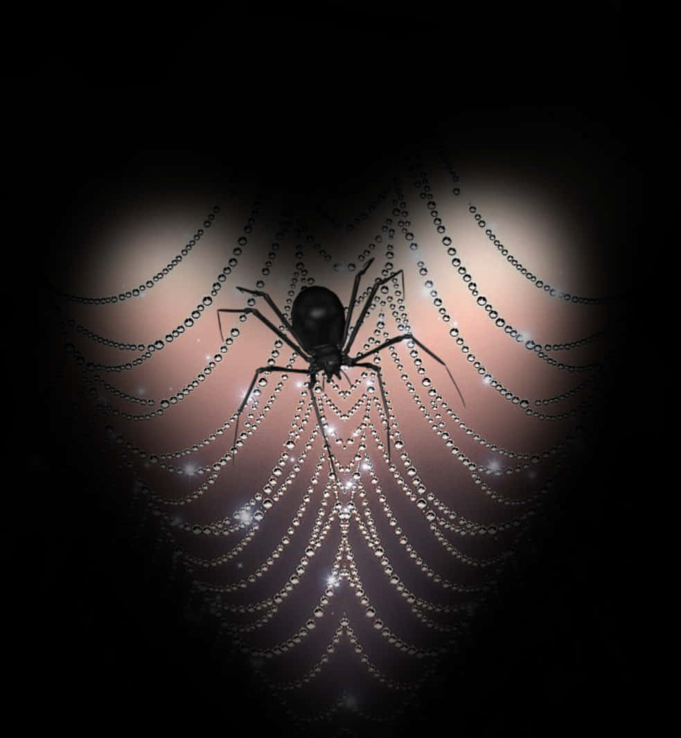 Mystical Spider Dewy Web PNG
