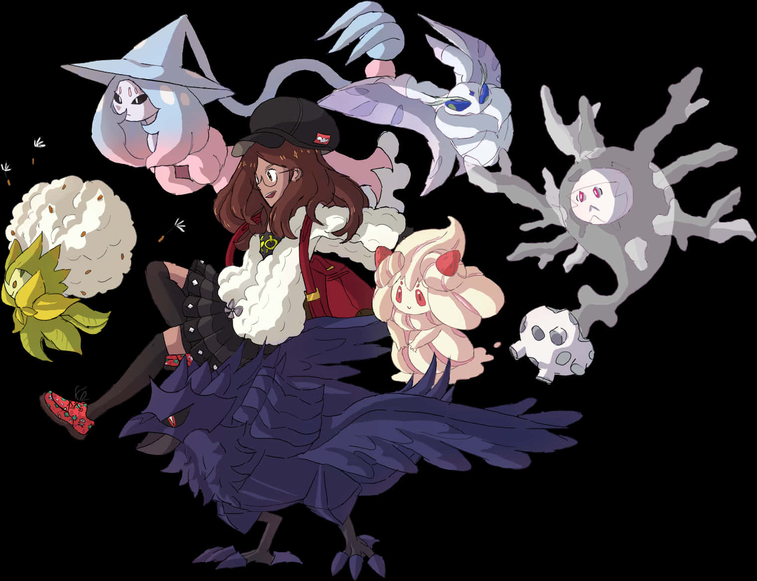 Mystical_ Trainer_and_ Ghost_ Pokemon PNG