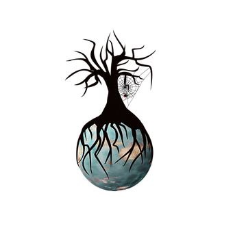 Mystical_ Tree_ Reflection_in_ Water_ Droplet PNG