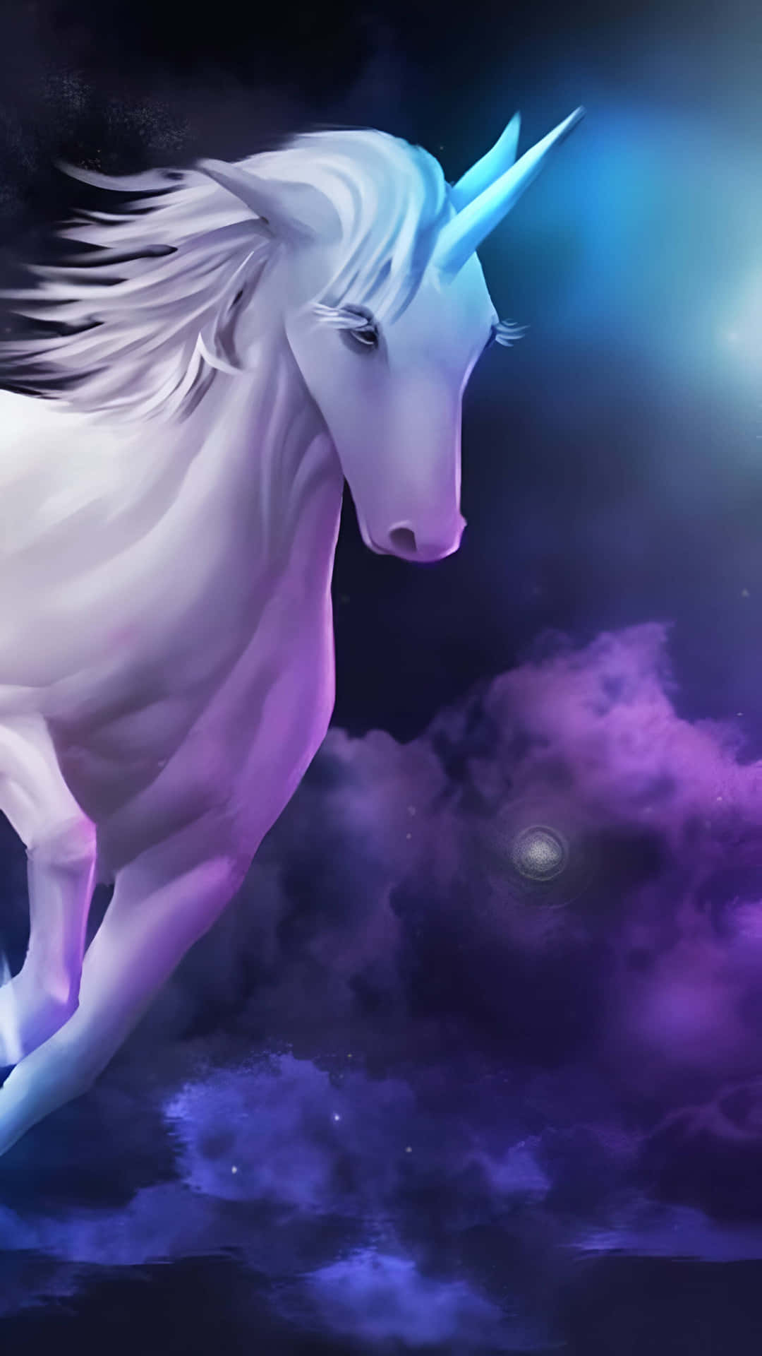 Mystical Unicornin Starry Night Sky Wallpaper