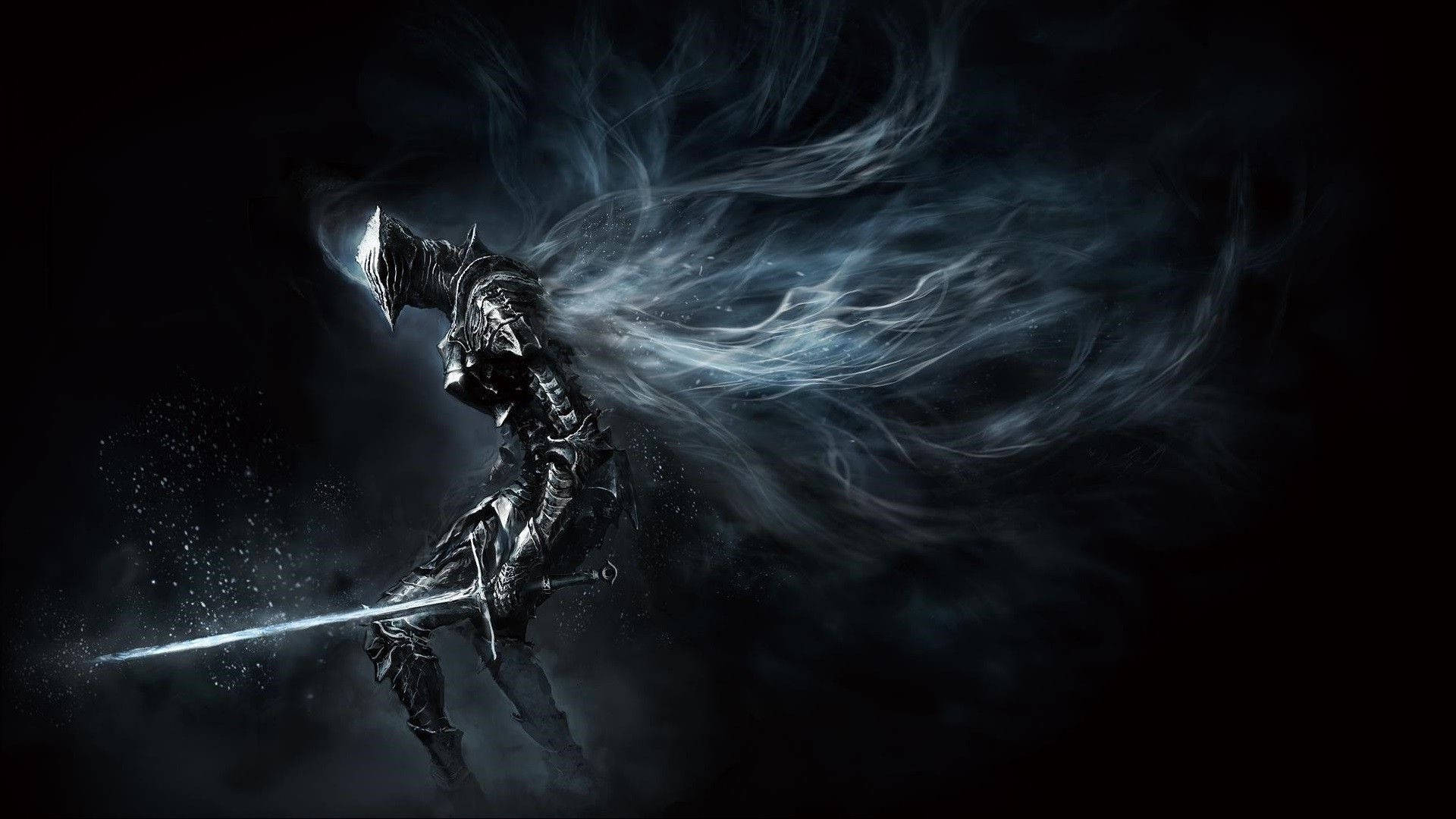 Mystical Warrior In Armor With Sword Wallpaper