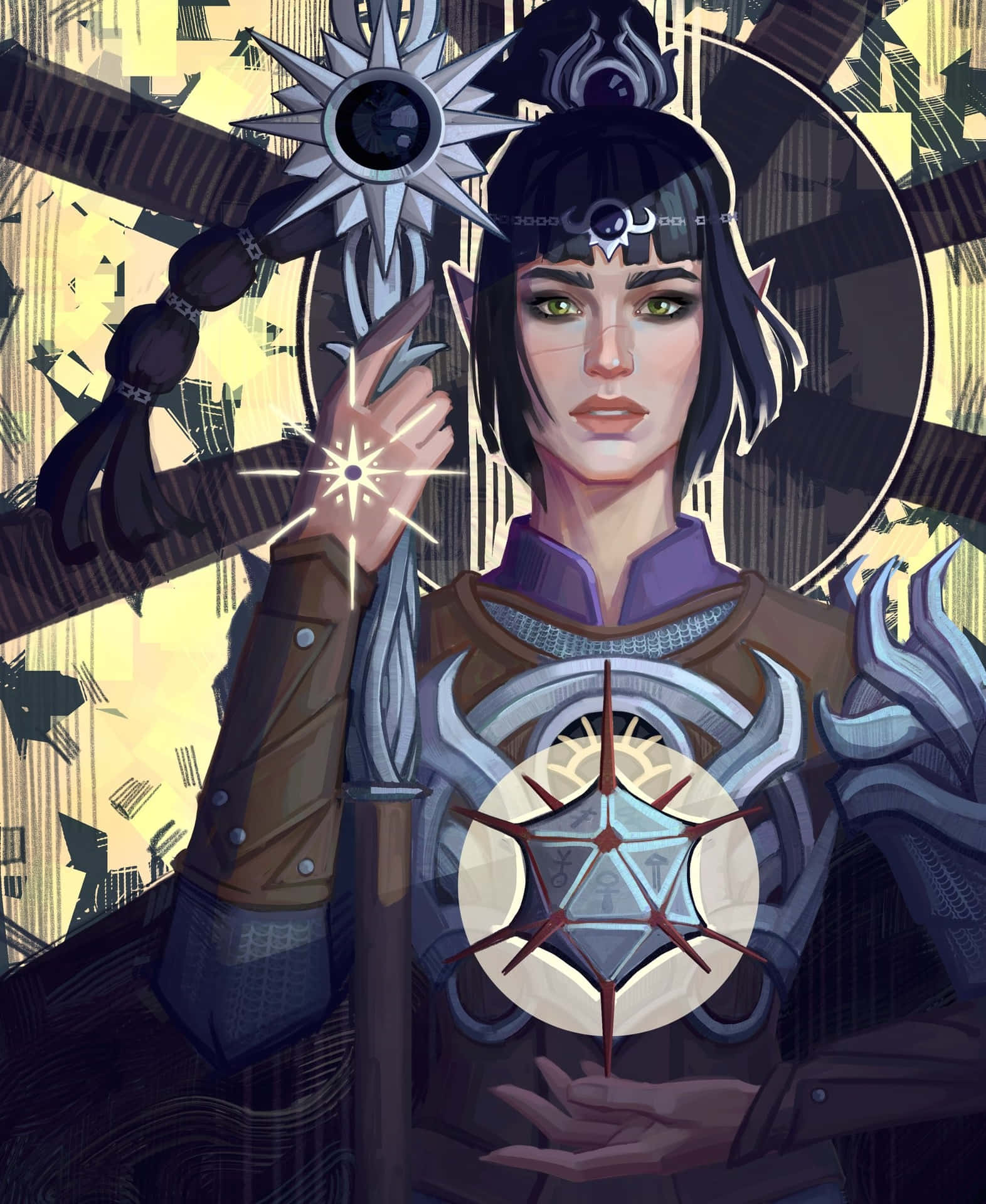 Mystical_ Warrior_ Priestess_ Artwork Wallpaper