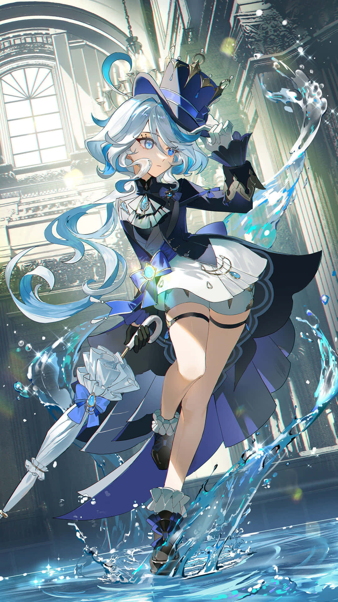 Mystical Water Mage Anime Art Wallpaper