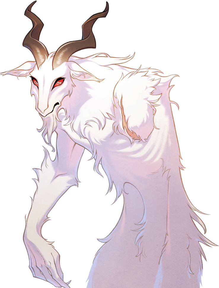 Mystical White Goat Artwork PNG