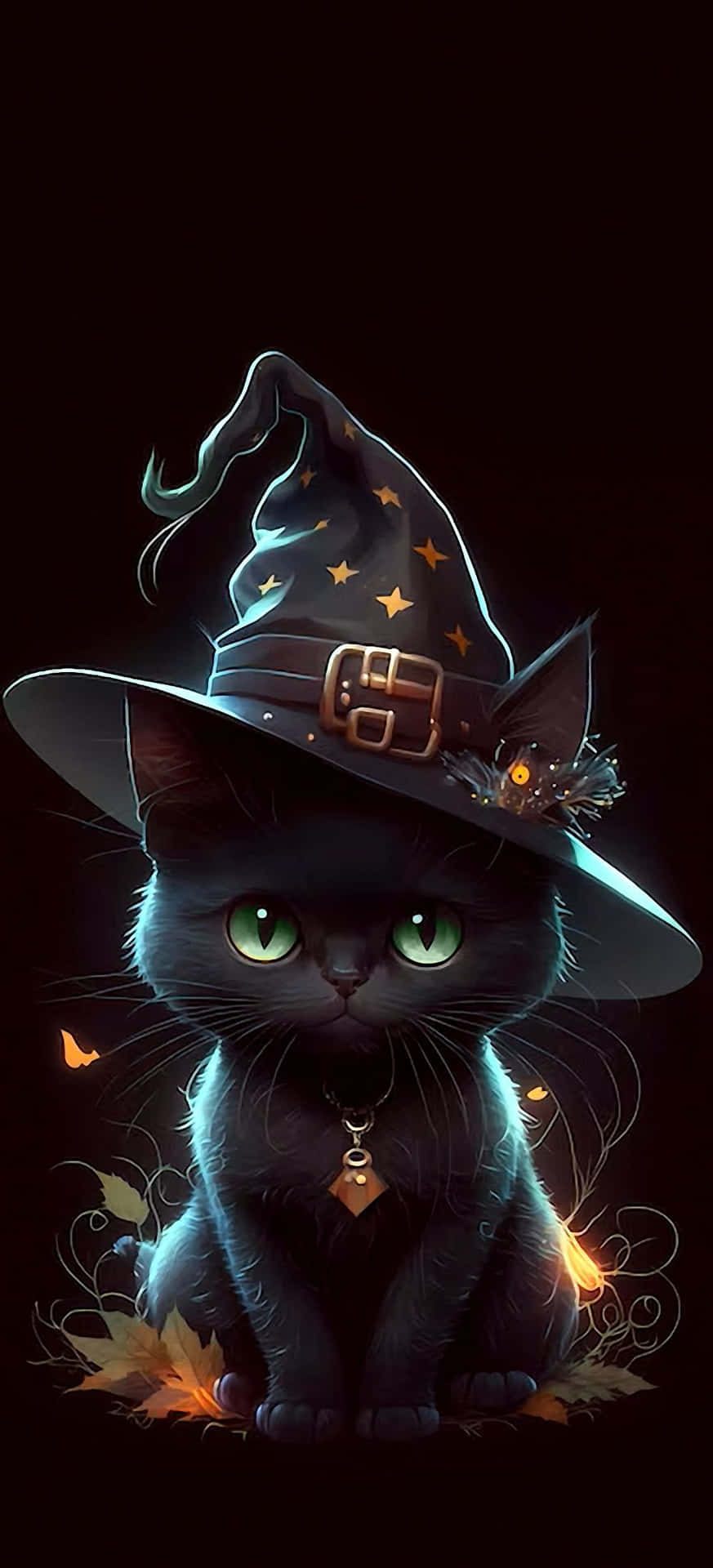 Mystical_ Witch_ Hat_ Cat.jpg Wallpaper