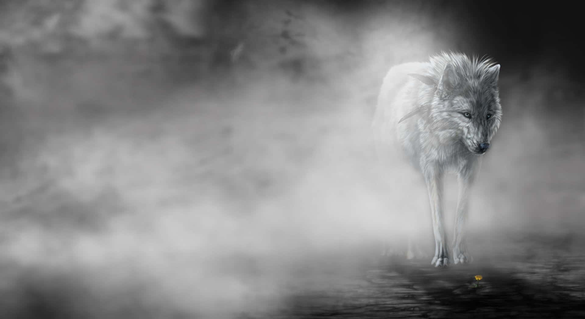 A Mystical Wolf Gazing Into The Distance Wallpaper