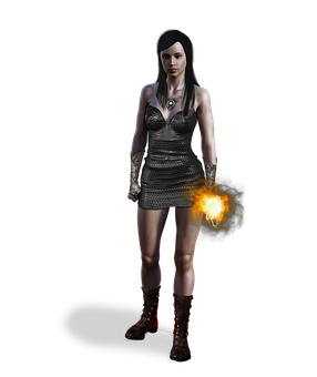 Mystical_ Woman_with_ Fireball PNG