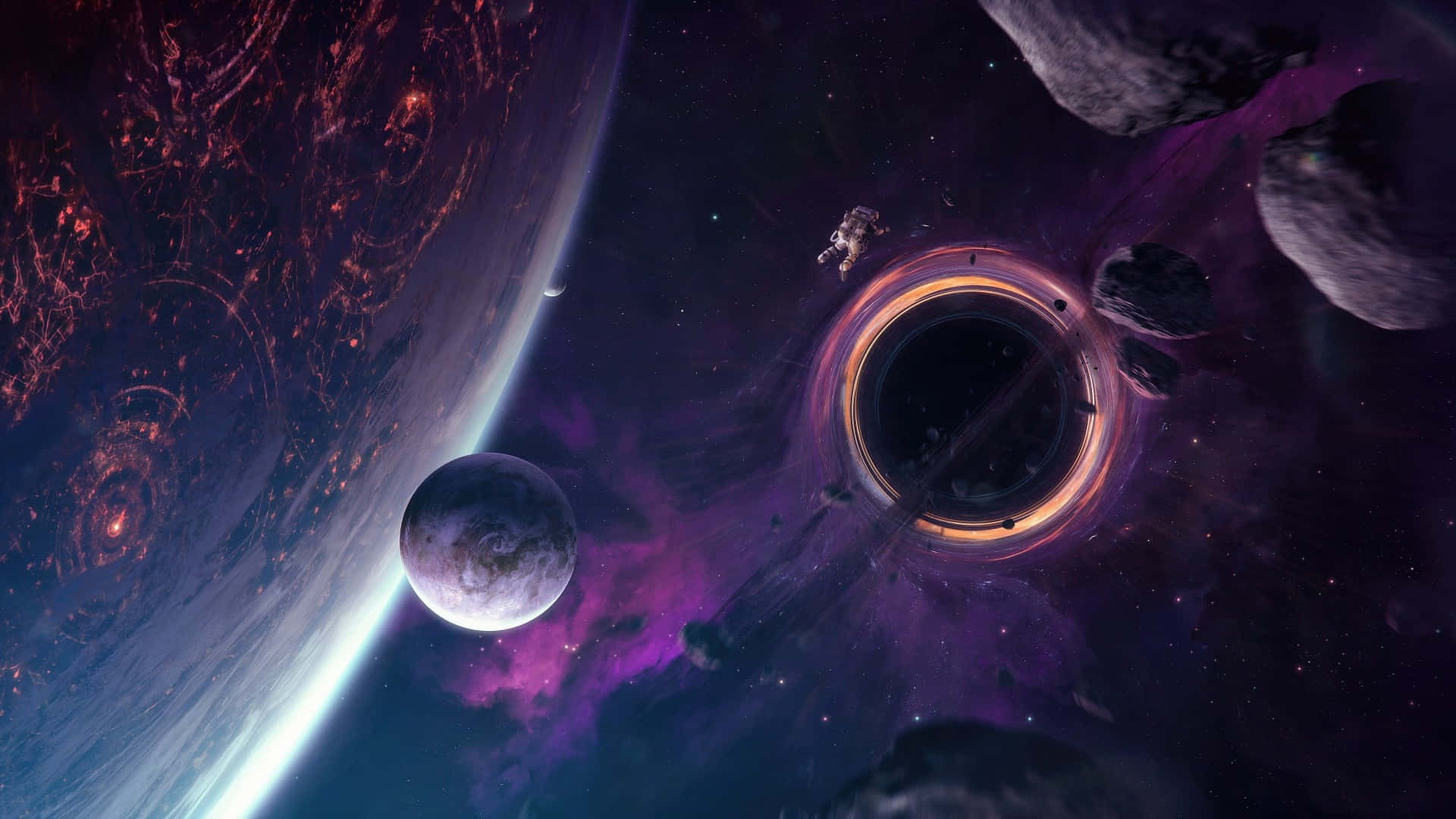 Mystifying Interstellar Journey Through A Wormhole Wallpaper