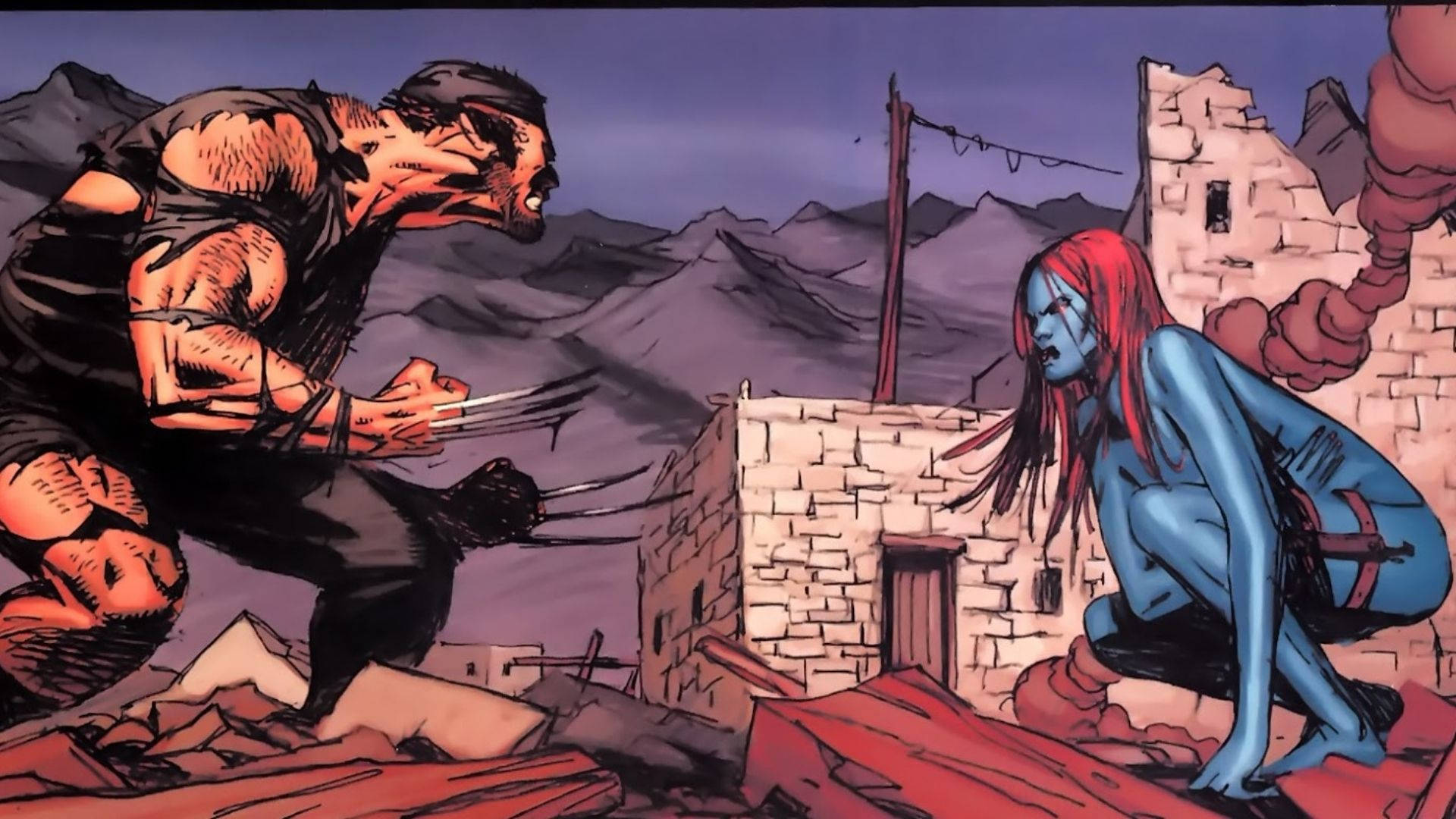 Mystique And Wolverine Wallpaper