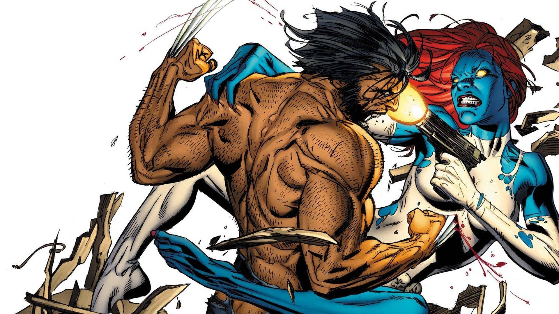 Mystique Fighting Wolverine Wallpaper