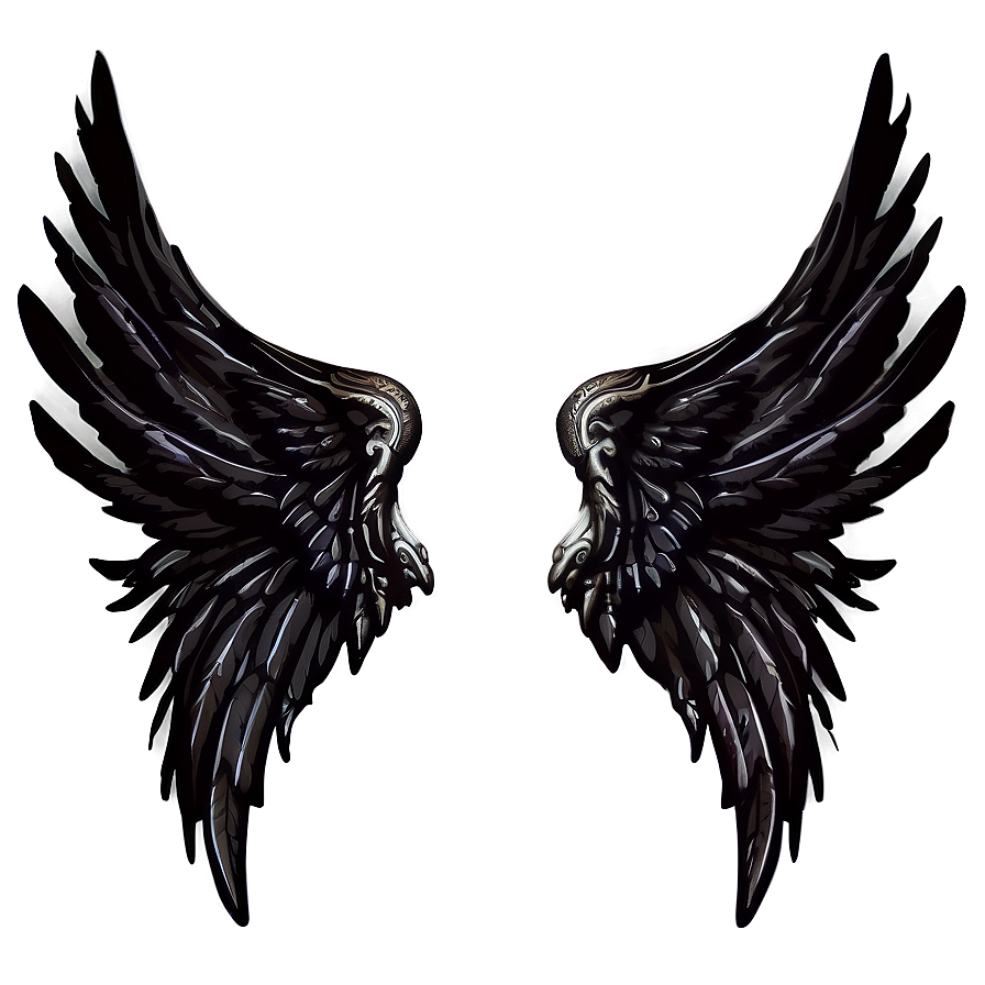 Mythical Black Angel Wings Png 06232024 PNG