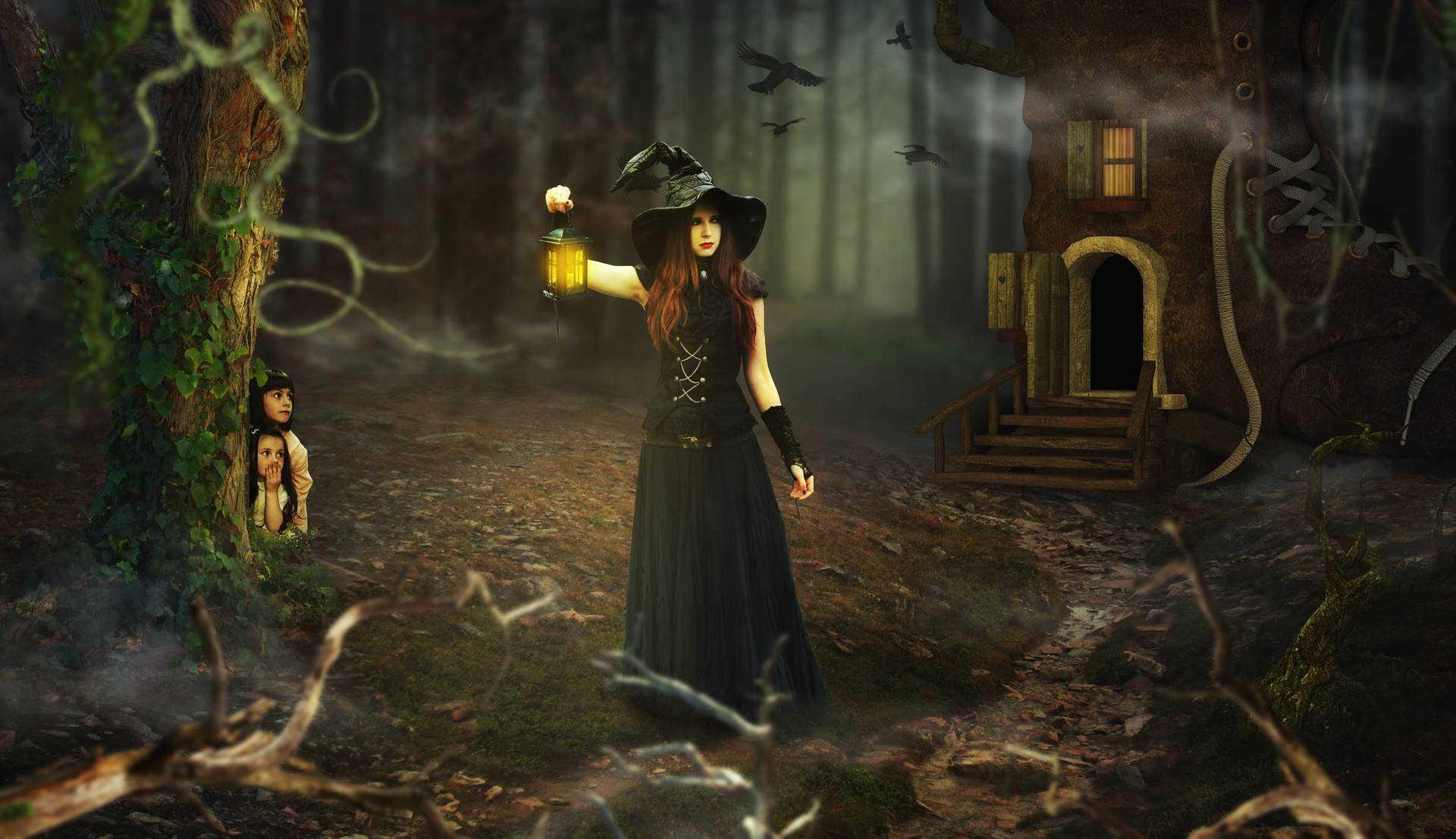 Mythical Creature Black Witch Picture