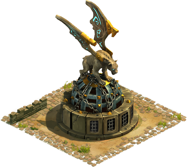 Mythical Creature Statueon Prison PNG