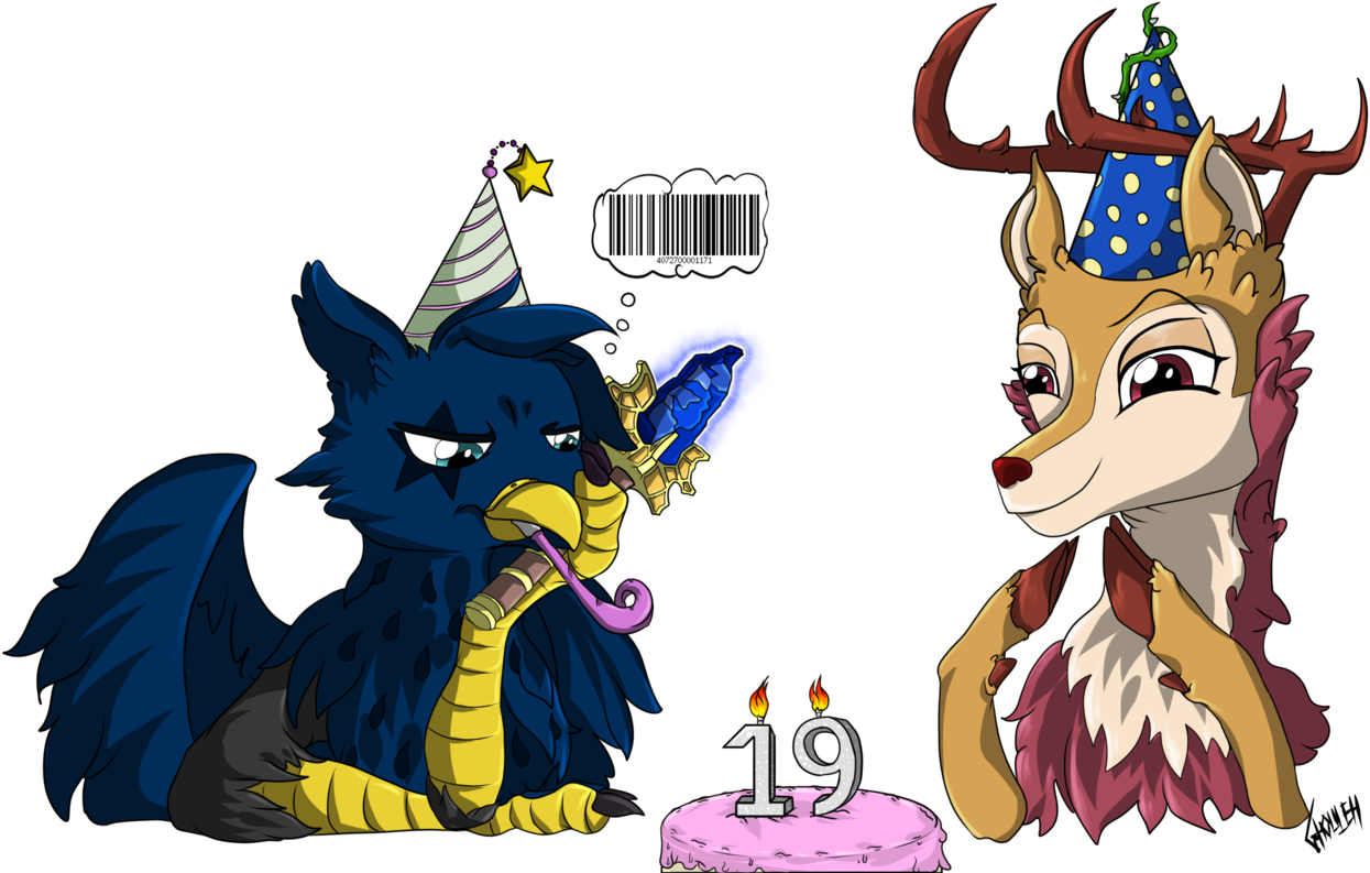 Mythical Creatures Celebrating Birthday PNG