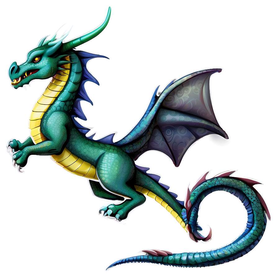 Mythical Dragon Illustration Png 05032024 PNG