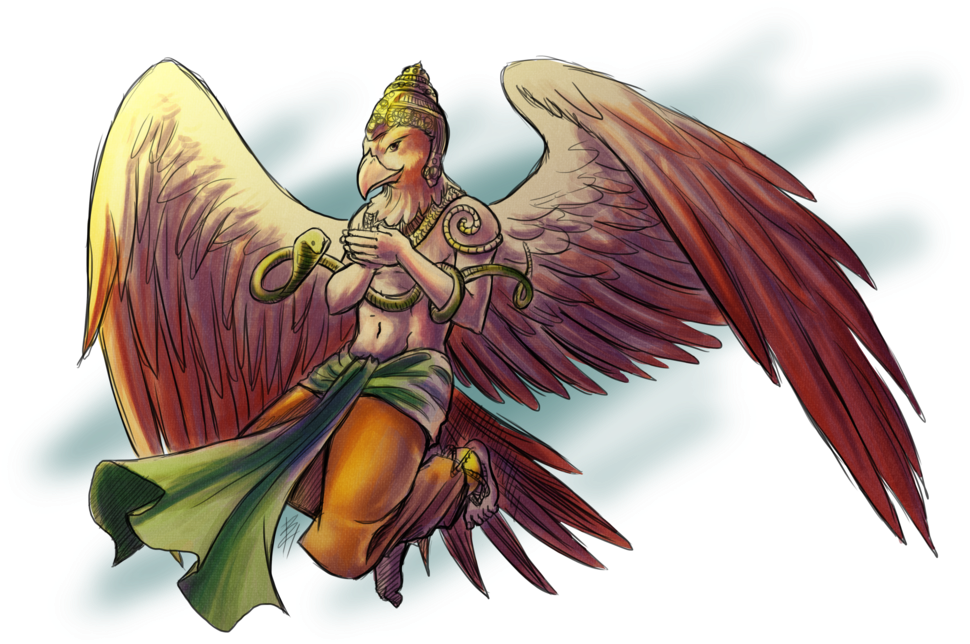 Mythical Garuda Illustration PNG