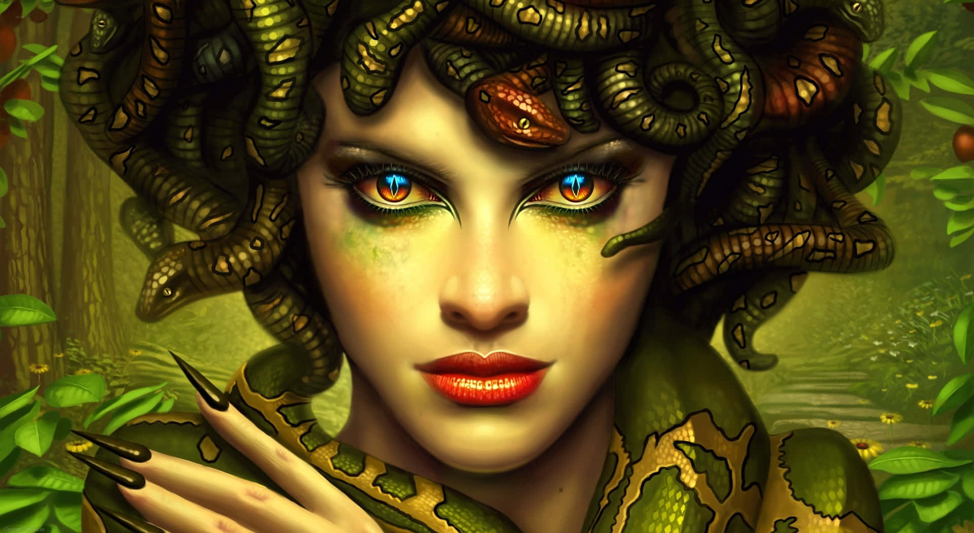 Mythical Medusa Portrait Wallpaper