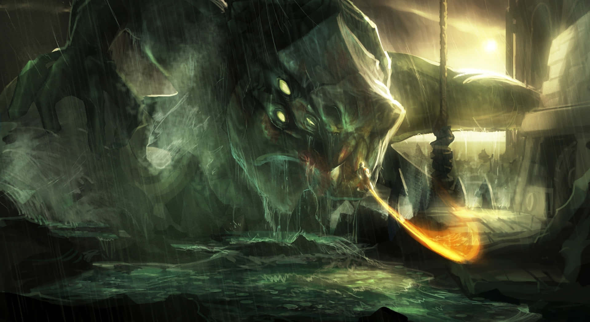 Mythical_ Sea_ Monster_ Attack Wallpaper