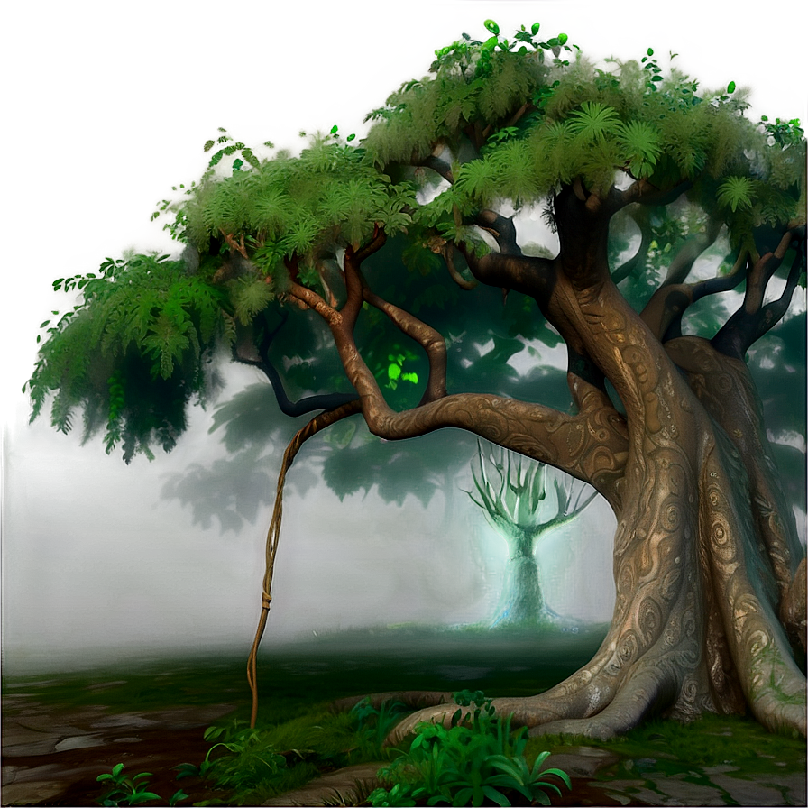 Mythical Tree Of Life In Mist Png Bmp PNG