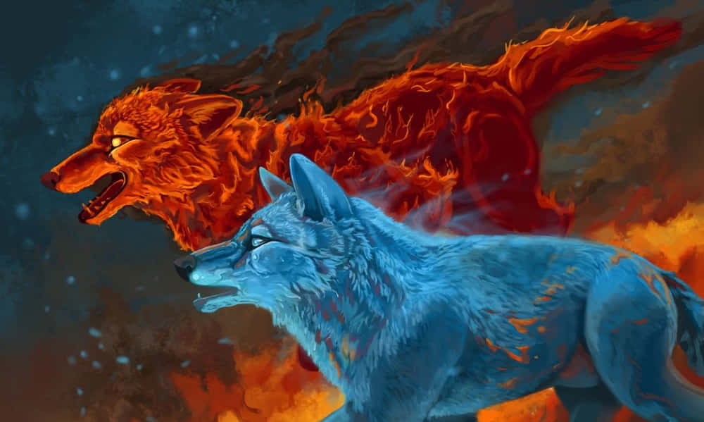 Majestic Mythical Wolf Wallpaper