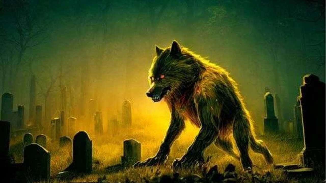 Majestic Mythical Wolf in the Moonlight Wallpaper