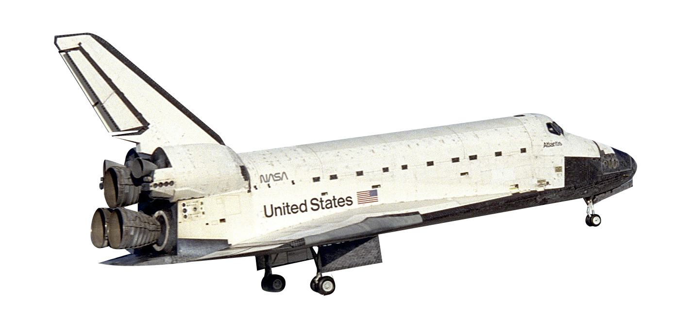N A S A Space Shuttle Atlantis Landing Gear Deployed PNG