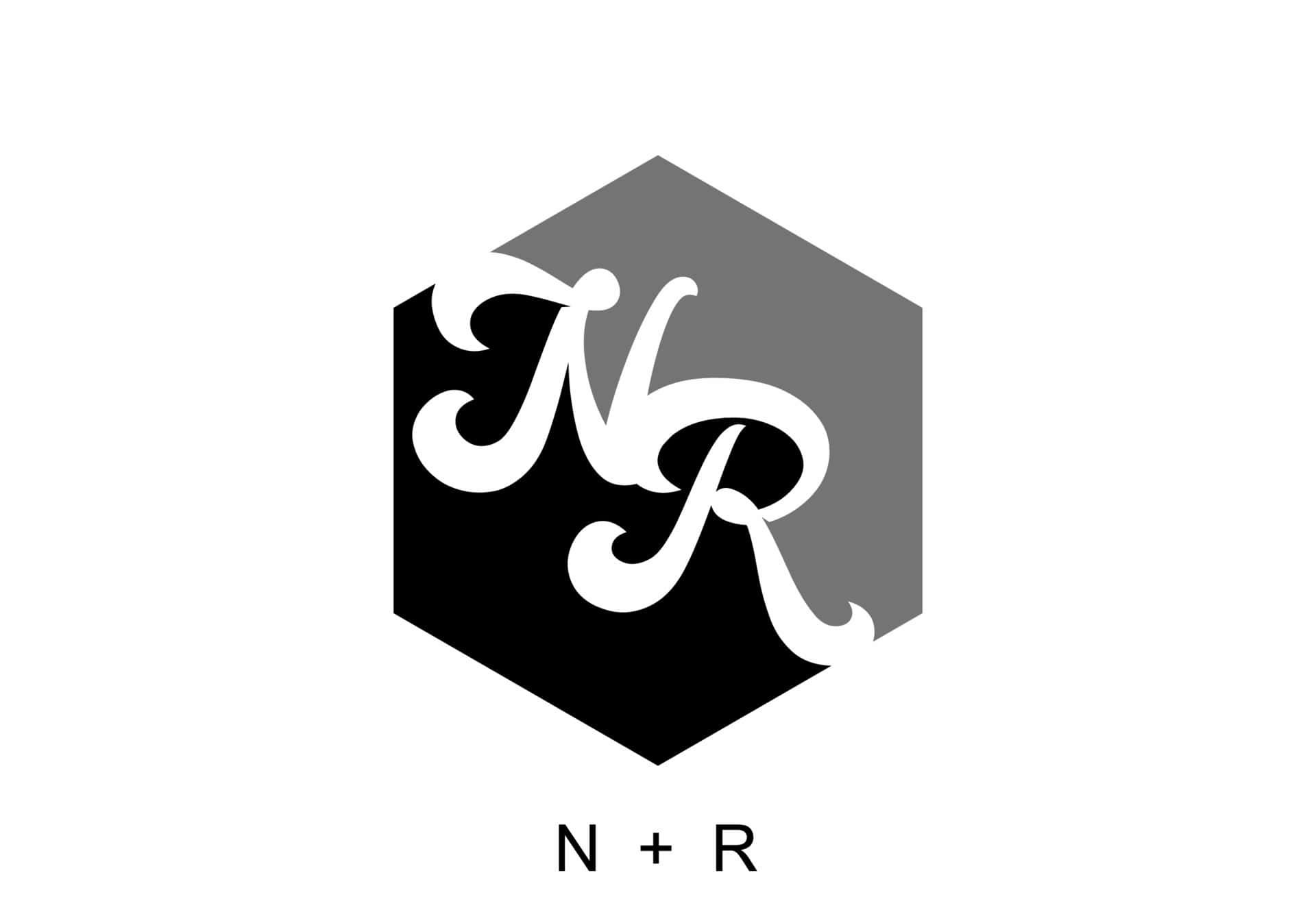 N And R Initials On A Black And White Logo Wallpaper