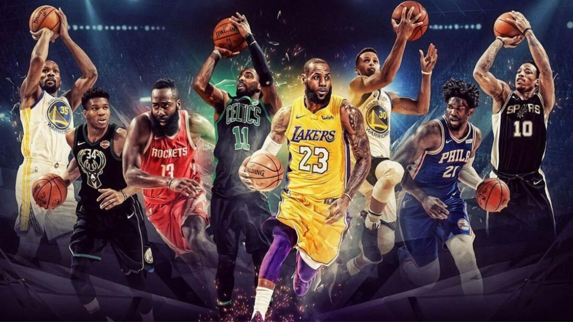 N B A All Star Players Collage Wallpaper