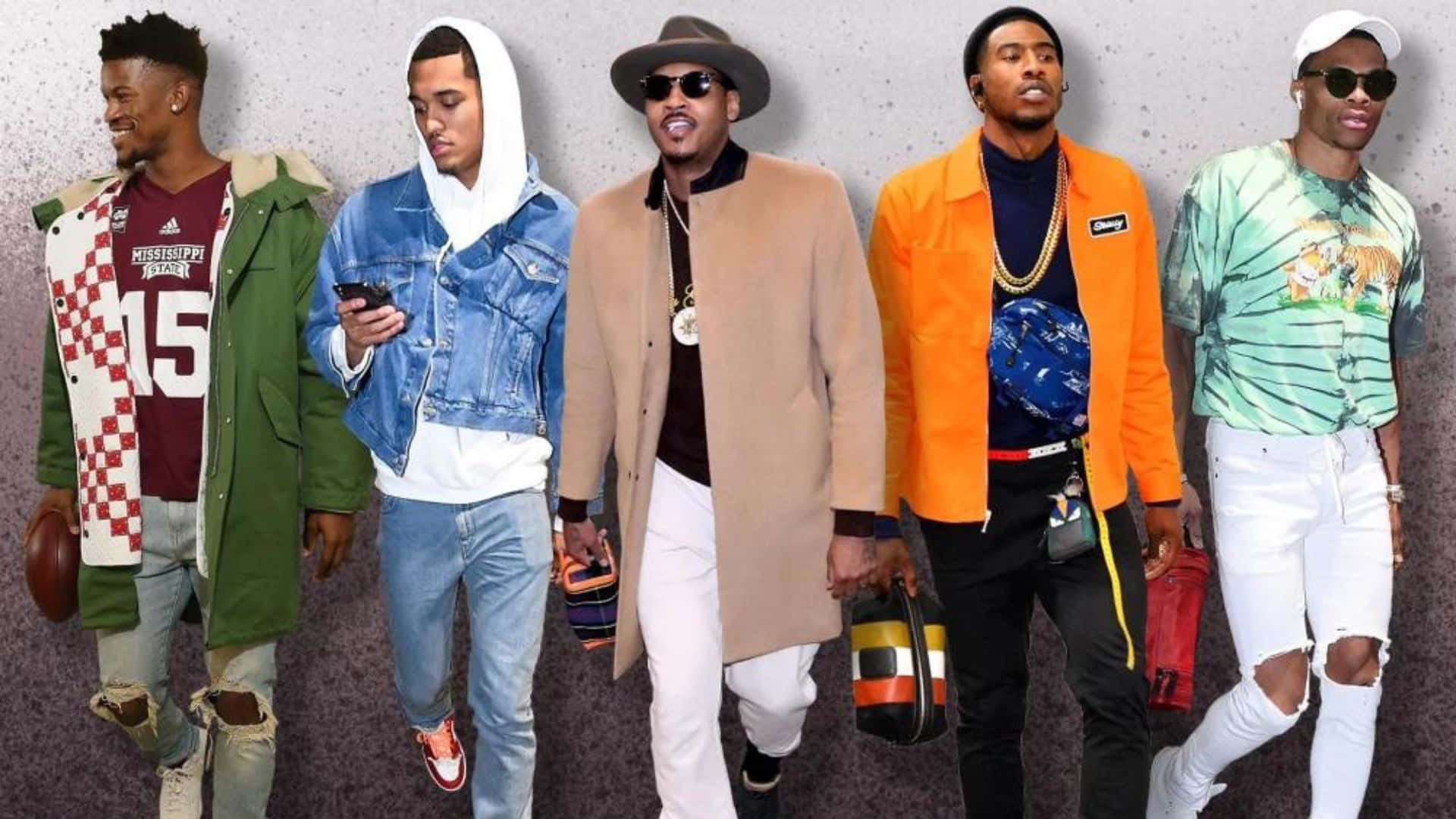 Pemain Nba Menampilkan Fashion Gaya Jalanan Wallpaper