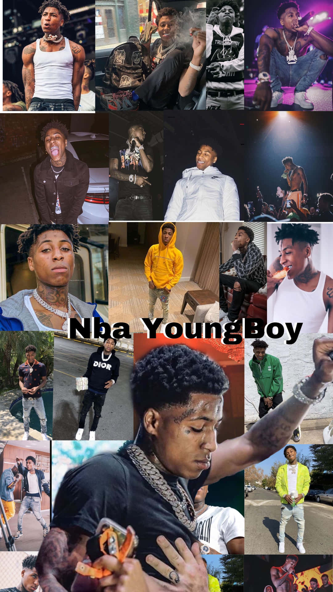 N B A Young Boy Aesthetic Collage Wallpaper