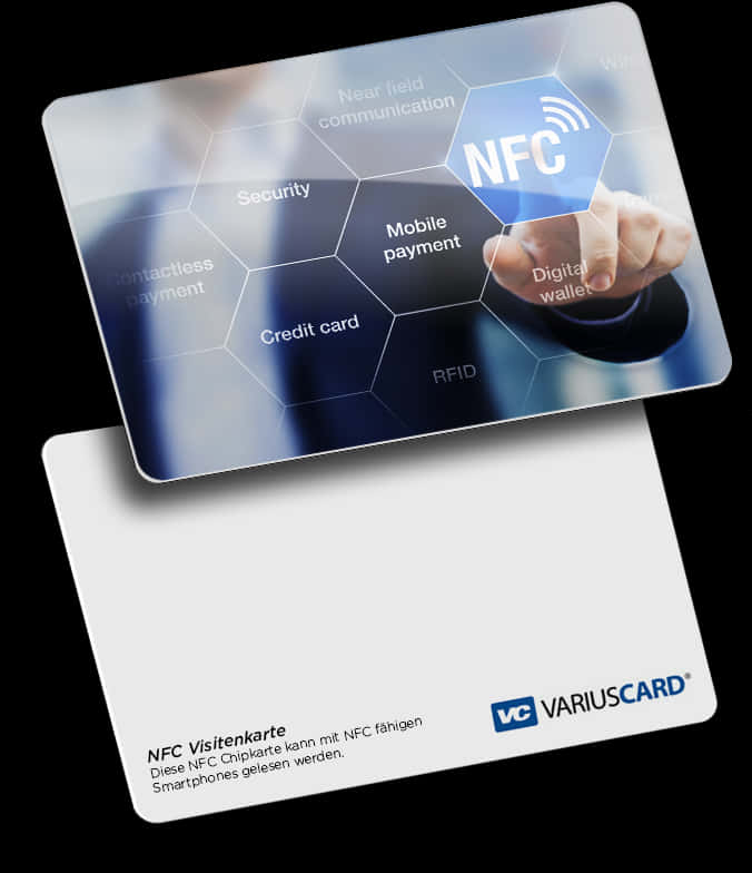 N F C Technology Business Card Mockup PNG