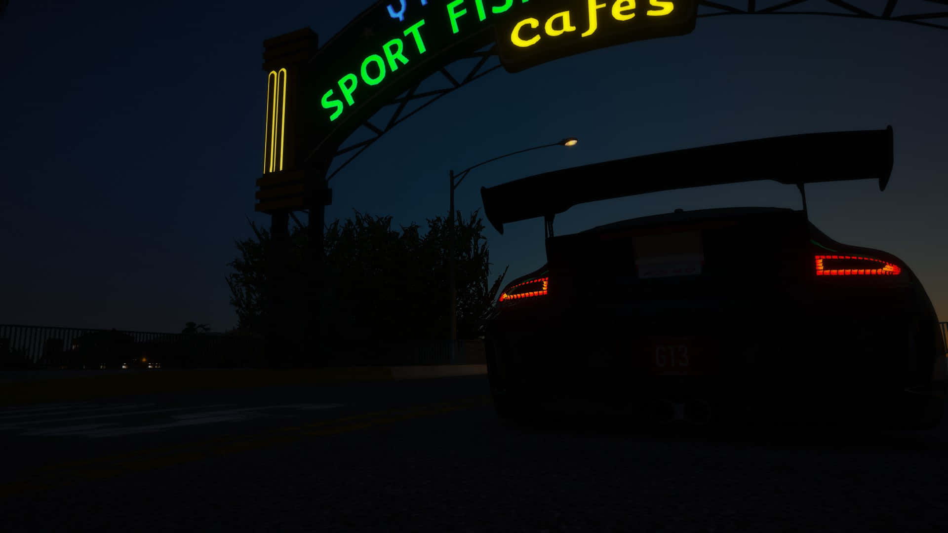 N F S World_ Nighttime_ Sports Car_ Silhouette Wallpaper