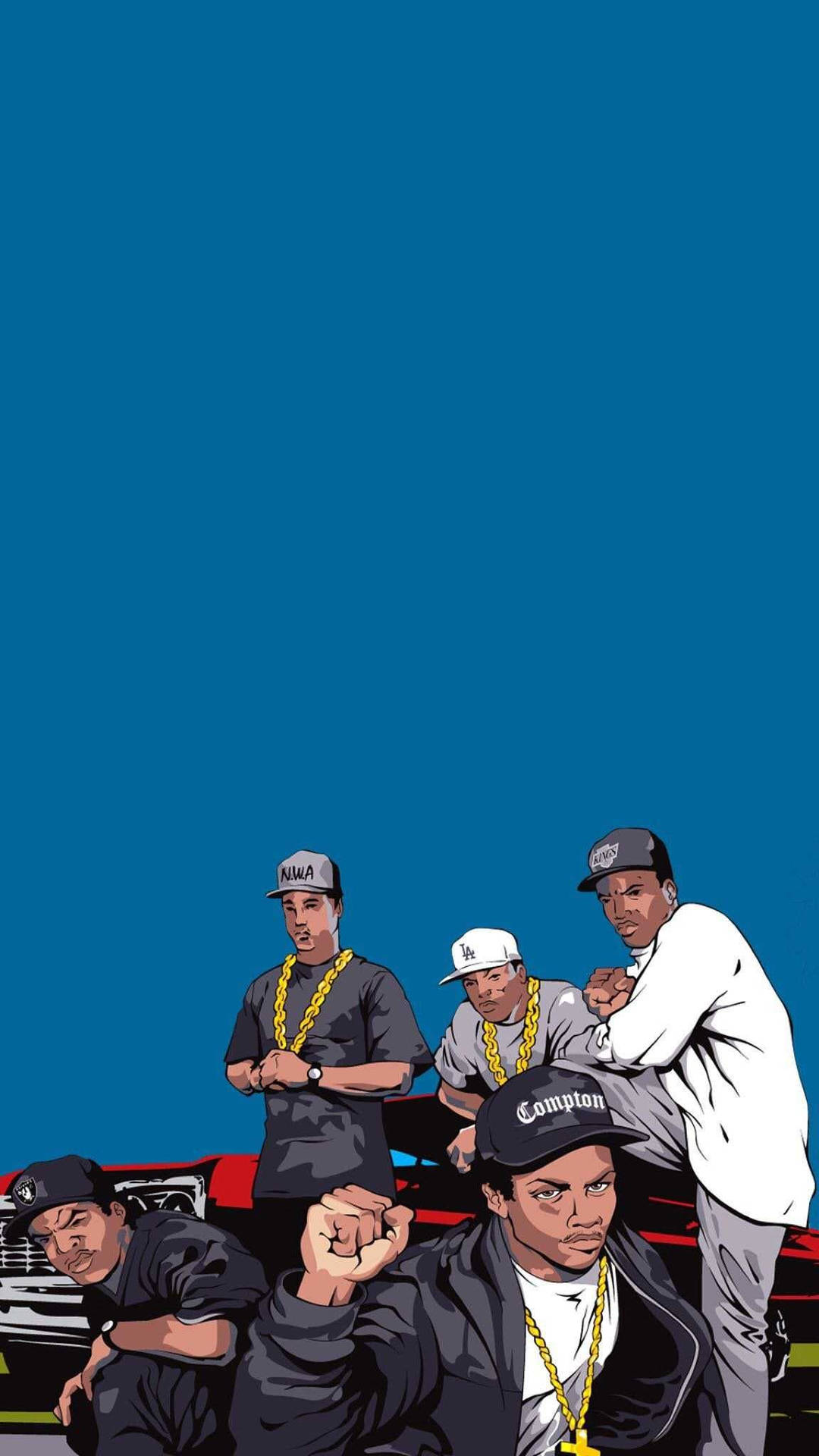 Vektorgrafik af N.W.A. Hip Hop-gruppe. Wallpaper