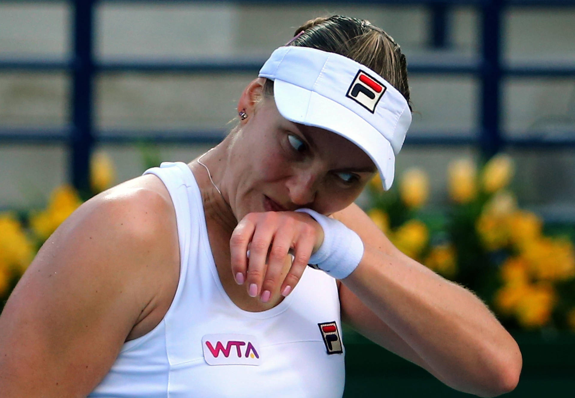 Nadia Petrova Wiping Her Mouth Wallpaper