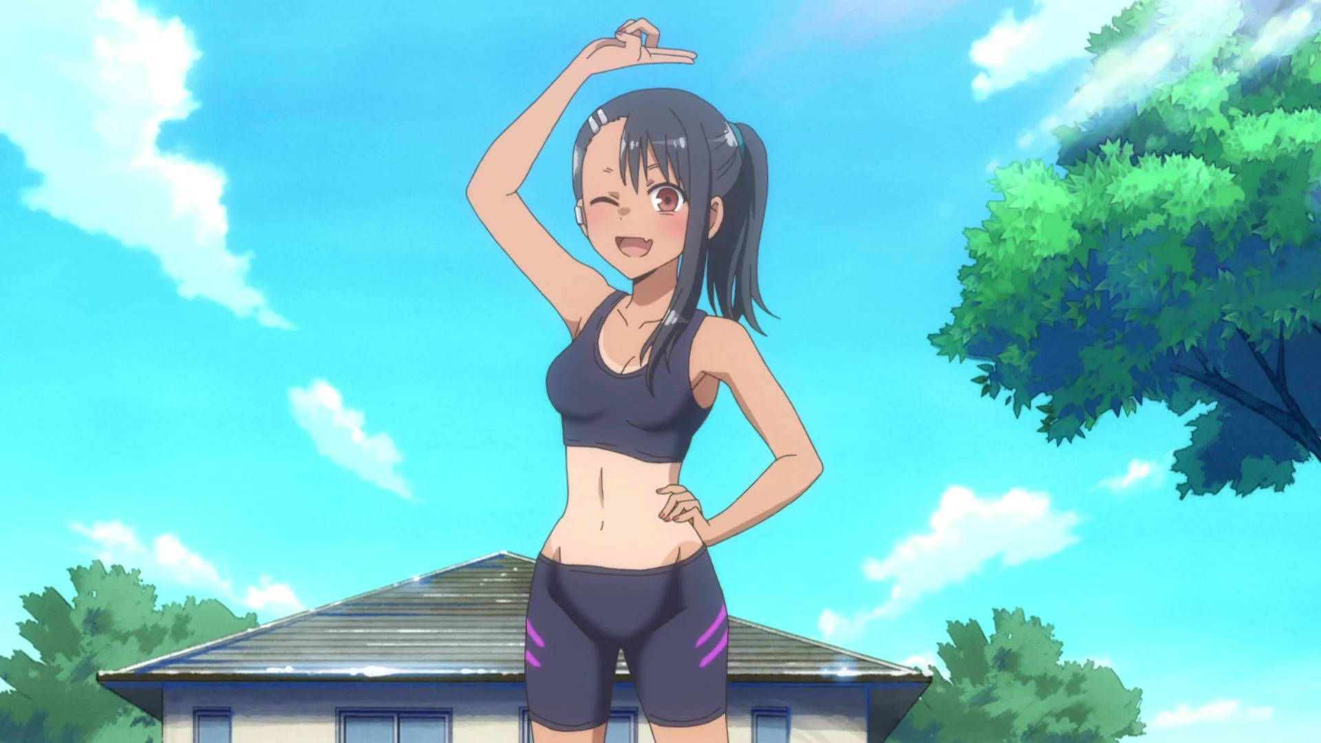 Nagatoro In Workout Clothes Wallpaper