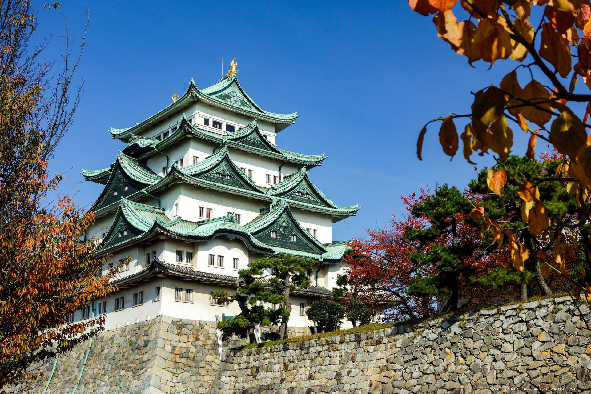 Castelo Edo Verde Nagoya Papel de Parede