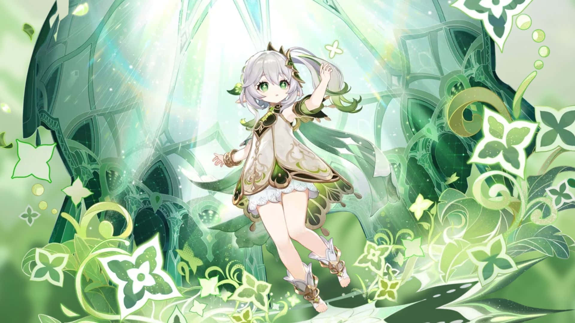 Nahida Magical Forest Dance Wallpaper