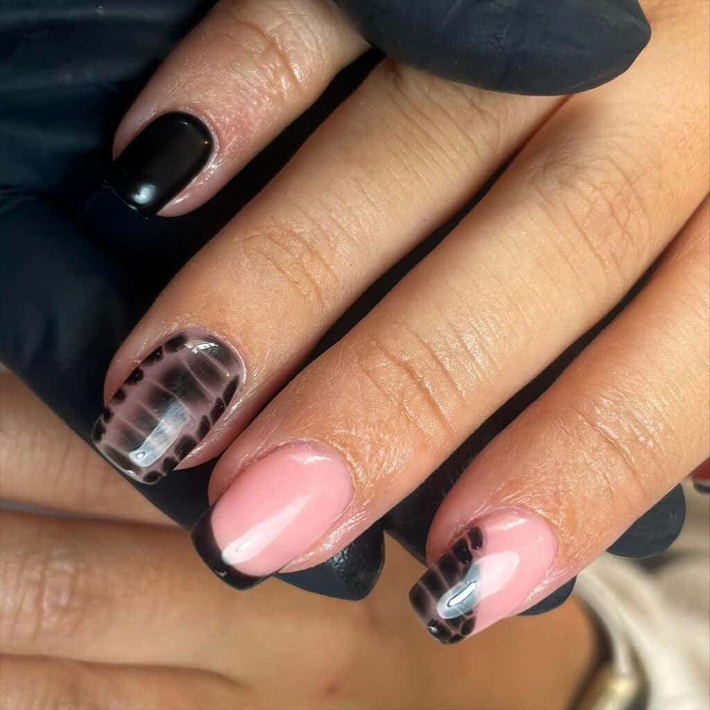 Pink And Black Autumn Nail Designs Picture