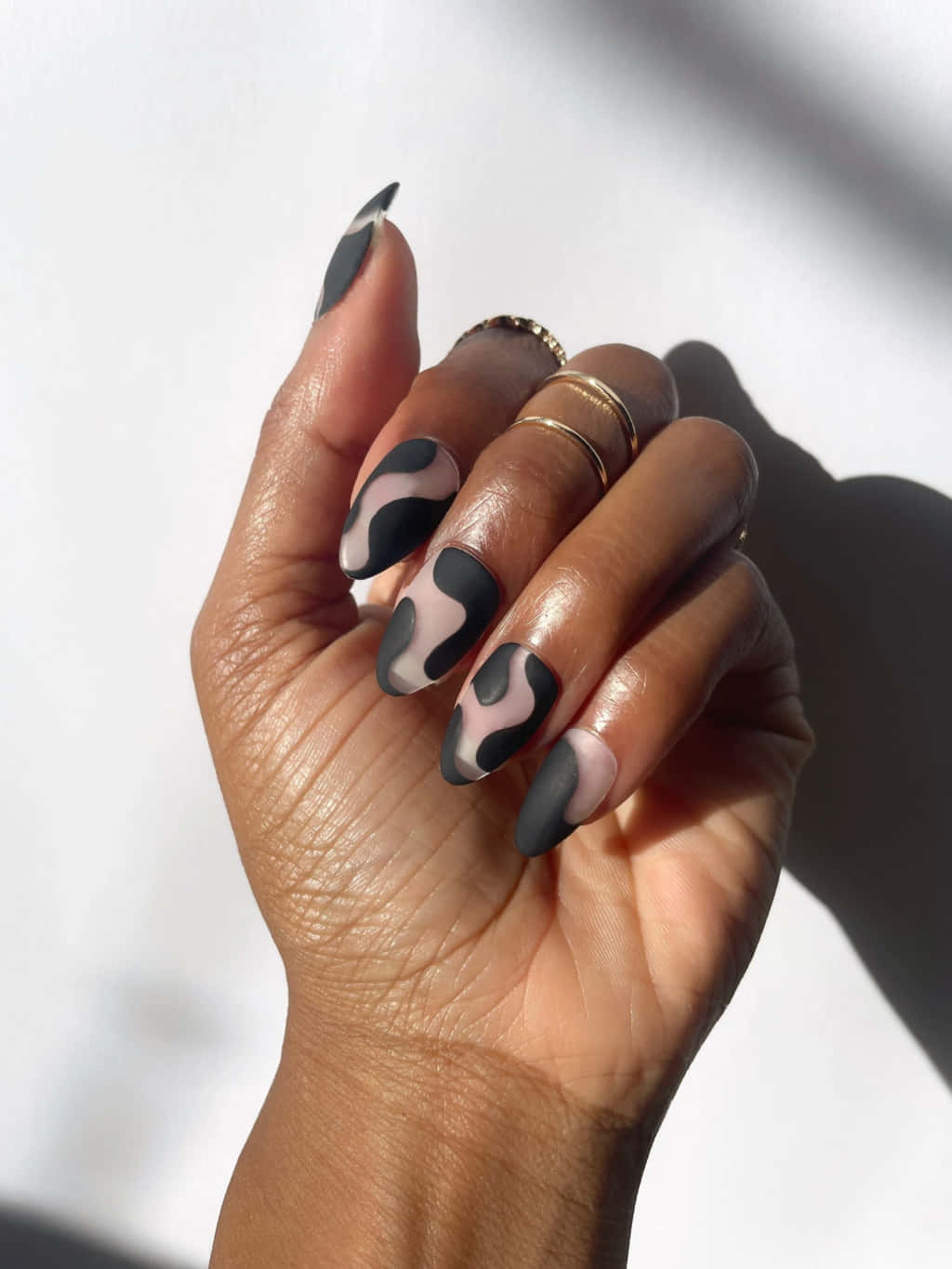 Nude And Black Color Nail Designs Picture
