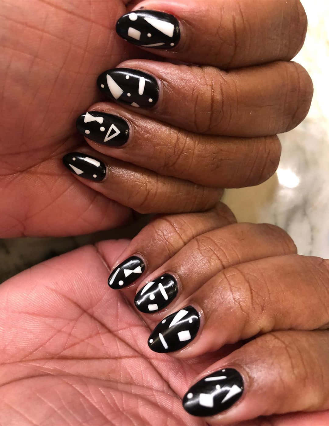 Abstract Black And White Nail Designs Picture